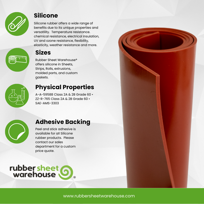 Silicone Rubber Rolls & Sheets 60A Medium Hardness