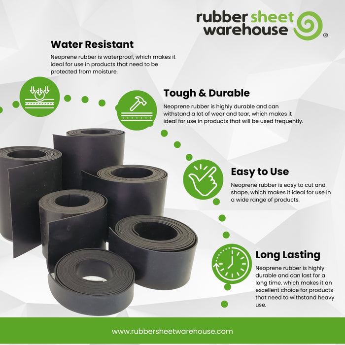 Neoprene Rubber Rolls & Sheets 36" & 48" wide | 60A Medium Hardness