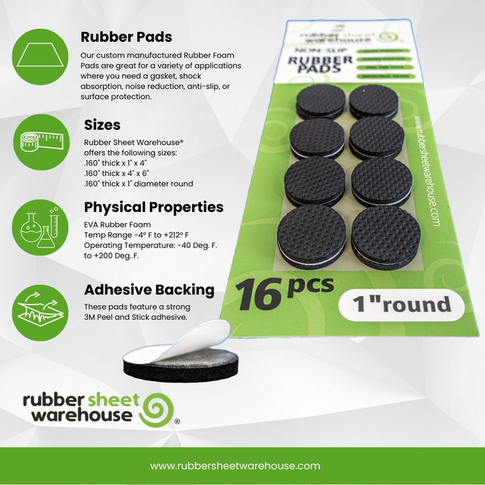 Rubber Foam Pads- NON SLIP- Adhesive Peel and Stick