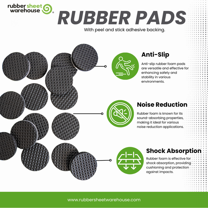 Rubber Foam Pads- NON SLIP- Adhesive Peel and Stick