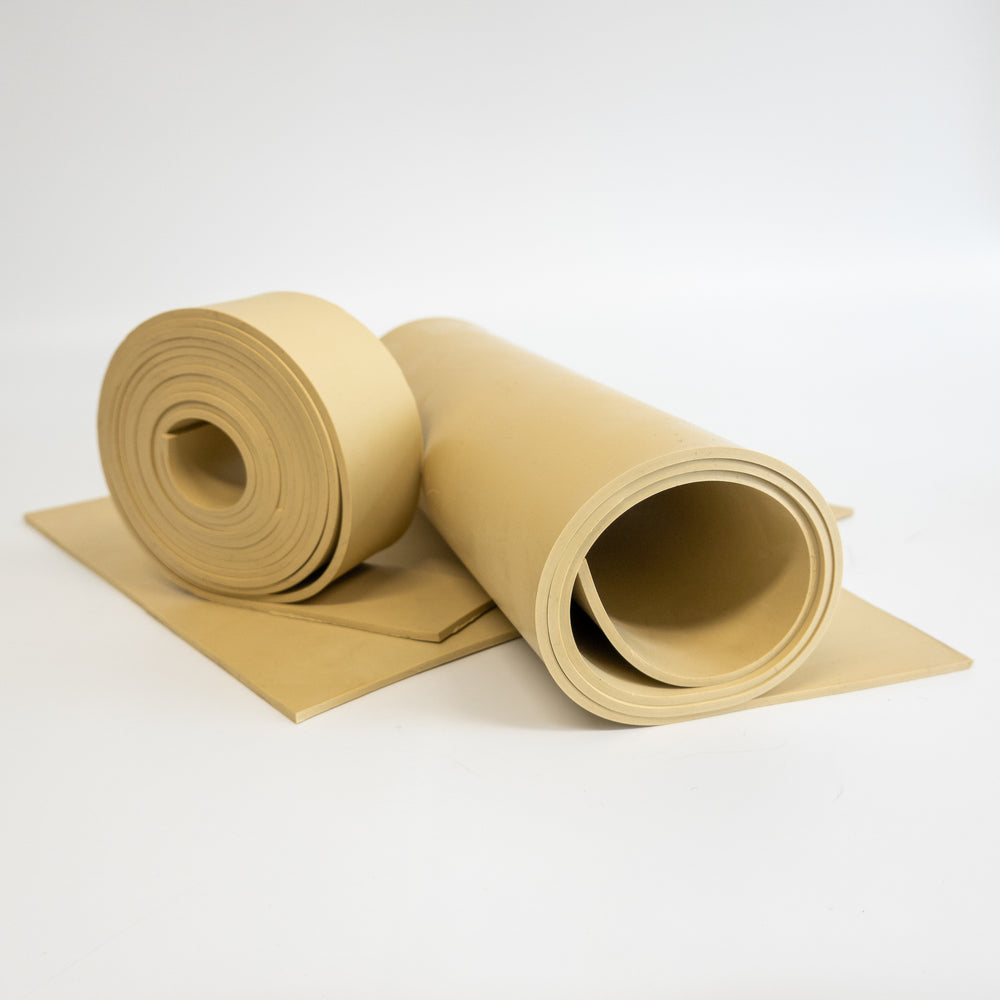 Natural Gum Rubber TAN 40A Rolls, Sheets & Strips — Rubber Sheet