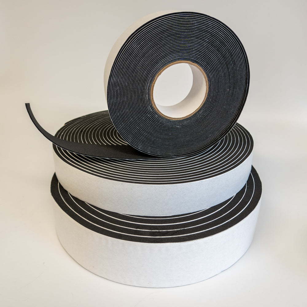 Neoprene Foam Strip Roll by Dualplex, 3 inch Wide x 10' Long 1/4 inch Thick, Weather Seal High Density Stripping with Adhesive Backing - Weather Strip